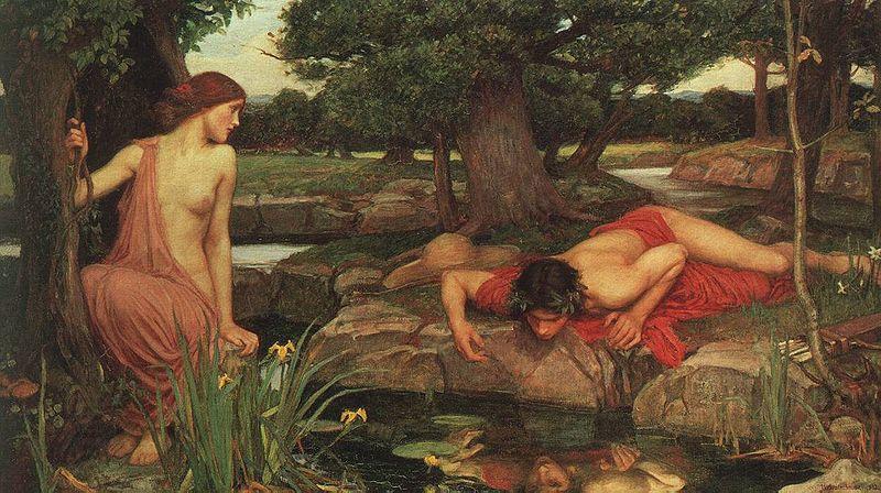 John William Waterhouse Echo and Narcissus. China oil painting art